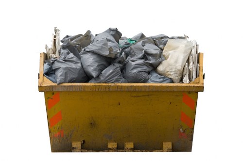 Recyclable materials being sorted for disposal