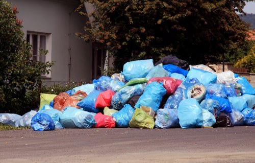 Construction site with waste being cleared