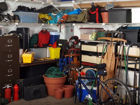 Professional waste management team handling office waste